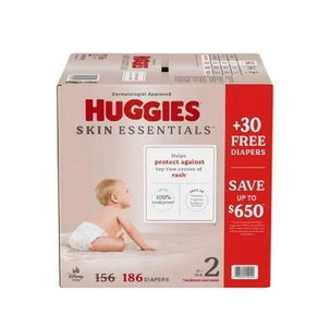 Lot de couches pour bébé Huggies Skin Essentials, toutes tailles, haute qualité, douces, respirantes et respectueuses de la peau - Product Image 4