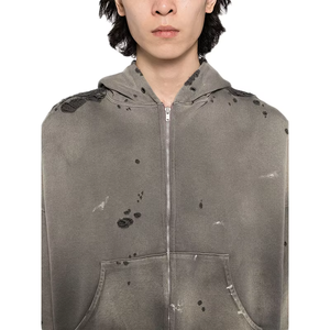 Sudadera con Capucha para Hombre, Estilo Vintage, Lavada y Desgastada, Corte Holgado, Manga Larga, Ropa Casual de Calle 2026 - Product Image 5