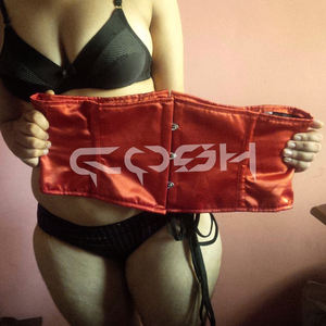 Corset en satin à lacets serrés, à armatures en acier, pour le torse court - Product Image 5