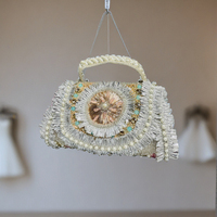 Sac à bandoulière pour demoiselles d'honneur, noir et or, orné de perles, sac à main de créateur avec travail miroir, pompons, design unique, occasions spéciales
