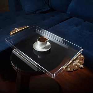 Nouveau plateau design nacre incrustation acrylique plateau de service plateau polyvalent Design moderne écologique lave-vaisselle plat - Product Image 3