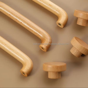 Poignée en bois massif Style nordique japonais armoire armoire tiroir porte en bois porte d'armoire poignée en bois massif par FWE - Product Image 4