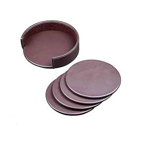 แผ่นรองแก้วหนังแท้ ดีไซน์ตามสั่ง รูปทรงกลม ราคาขายส่ง แผ่นรองแก้วและแผ่นรองอื่นๆ คุณสมบัติ งานแฮนด์เมด - Product Image 3
