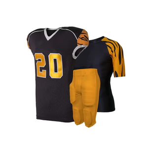 Calidad Premium Nuevo uniforme de fútbol americano hecho a medida Sublimación personalizada Jersey blanco con uniforme de pantalones cortos rojos - Product Image 6