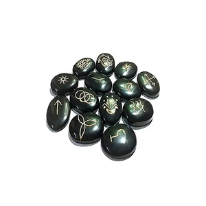 Pierre de haute qualité agate noire magique karuna cristal ovale karuna pierre précieuse de guérison Karuna pierre naturelle cristal magique grossiste - Product Image 2