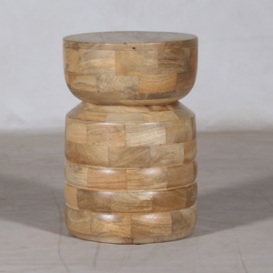 Handmade Mango Wood <b>End</b> Table Unique Shaped New Trending for Living Room Bedroom Hotel Natural Color Convertible Storage Feature - Product Image 2