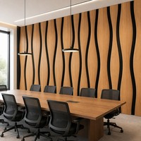 Panneau mural acoustique en bois de chêne ondulé, insonorisant, revêtement décoratif intérieur