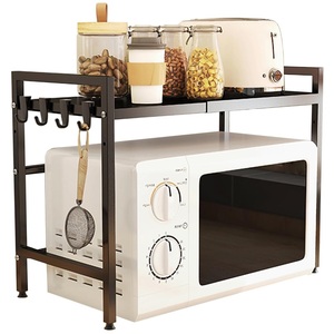 Haute vente micro-ondes support comptoir 2 niveaux élégant étagère de rangement étagère pliable pour les utilisations cuisine Garage et entrepôt armoire - Product Image 5