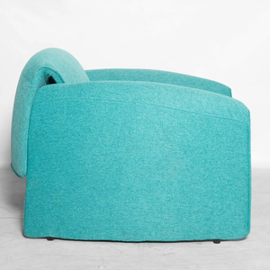 Asiento de ocio personalizado D4050 Espuma ignífuga OEM Factory Le Club Lounge Chair Marco de madera contrachapada curvo con tela elástica/PVC - Product Image 5