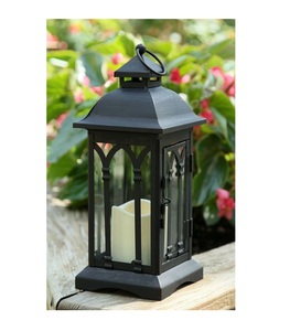 Hot Selling Black Powder Coat Finish Metal and Glass <b>Decorative</b> <b>Lantern</b> Indoor Christmas Candle Holders & Jars for Home Decor - Product Image 1