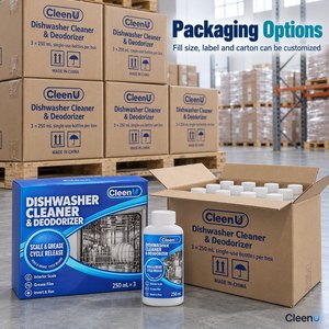 Detergente e Deodorante per Lavastoviglie 3 x 250ml, Acido Citrico Limone, Decalcificante per Acqua Dura, per Pulizia Vasca, Braccio Spray e Filtro, OEM, Confezione Bulk - Product Image 5