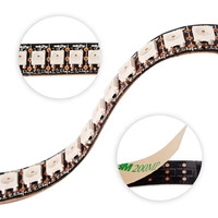 Tira de Luces LED RGBIC WS2812B de 5V USB, Direccionable, Control por Aplicación WiFi Inteligente, Color de Ensueño, Cortable, PCB Blanco y Negro para TV y Juegos