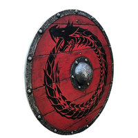 Escudo Vikingo de Alta Calidad SCL, Plateado, de Madera y Metal Tallado y Grabado, Juguete de Batalla, Cosplay, Personalizado, Coleccionable, STEEL CRAFT