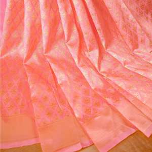 Luxueux Sarees en soie Jacquard lourd doré grand Jacquard tissage frontière tenue traditionnelle indienne pour les fêtes Fashionharbour - Product Image 4