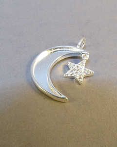 Composant de bijouterie en argent sterling 925, motif étoile et lune, vente en gros, fournisseur de qualité, fabriqué en Inde, idéal comme cadeau pour femme - Product Image 1