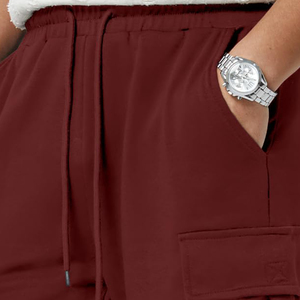 2025, venta al por mayor, pantalones cortos Cargo sólidos para hombre, cintura elástica, bolsillo para correr informal, logotipo personalizado, algodón, estilo callejero, transpirable, rápido - Product Image 2