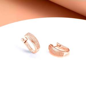 Orecchini a Cerchio in Oro Bianco 18K con Cristalli - Product Image 3