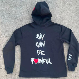 เสื้อฮู้ดดี้ 2025 ขายดีที่สุด ผ้าฝ้ายเรียบง่าย ไม่มีลาย สำหรับผู้ชาย เสื้อฮู้ดดี้ทรงใหญ่ น้ำหนักมาก สไตล์สตรีทแวร์ รับสกรีนโลโก้ บริการ OEM - Product Image 3