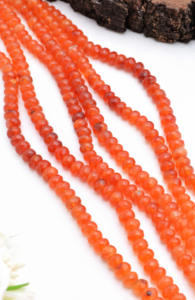 Perles de cornaline d'Afrique facettées, perles de pierres précieuses naturelles de 6 mm pour la fabrication de bijoux fins - Product Image 2