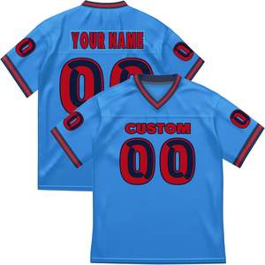 Ropa DEPORTIVA UNIVERSITARIA Camisetas de fútbol americano Ropa de equipo OEM Malla de poliéster transpirable de secado rápido Manga de sublimación Logotipo de rayas - Product Image 3