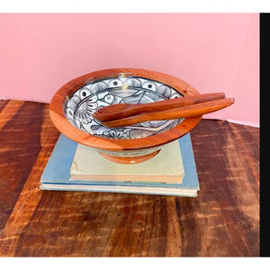 Utensilios de cocina para el hogar, cuenco para servir comida, vajilla redonda de tamaño mediano de la mejor calidad, cuenco de madera de Color marrón de la India - Product Image 4