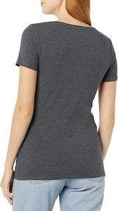 Prix d'usine direct T-shirt pour femmes Couleur unie Col en V Couleur unie T-shirt à manches courtes Vente en gros pour femmes - Product Image 3