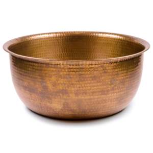 Bol à pédicure en cuivre pur antique martelé, diamètre 16 pouces - Product Image 6