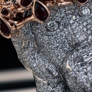 3.5 inch tùy chỉnh Jesus Mặt dây chuyền | 925 Bạc | vvs moissanite | đầy đủ đá ra | đá quý màu đỏ vương miện của gai - Product Image 3