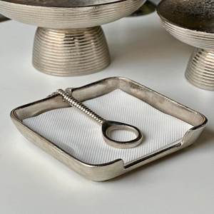 Hotel Restaurant Tissue Holder Luxury Handmade Classic <b>Stainless</b> <b>Steel</b> Brass Design Border Silver Shiny Finished Metal <b>Table</b> - Product Image 5