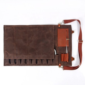 Étui à couteaux de luxe en cuir et toile, résistant aux odeurs, robuste, pour chef, étui de voyage LCKR-0030 - Product Image 2