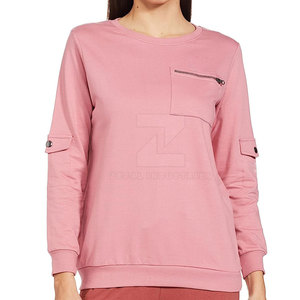 Sweat-shirt à col rond décontracté 100% coton pour femme avec impression personnalisée sur le devant - Product Image 1