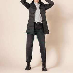 Manteau long matelassé pour femme Razorts International, avec capuche, léger, pour l'hiver, élégant, couleur unie, tissu respirant - Product Image 5