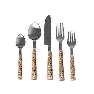 <b>Vintage</b> Stainless Steel Silverware Set Flatware Set With Resin Handle <b>Cutlery</b> Set Dinnerware For Home And Kitchen Accessories - Product Image 2