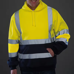 Sudadera con Capucha Gruesa de Talla Grande Personalizada para Hombre, Ropa de Trabajo para Hombre, Chaqueta de Alta Visibilidad con Franja Reflectante, Sudadera Impermeable - Product Image 3