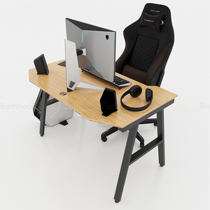 โต๊ะเกมมิ่งรูปตัวเอ GBamboo GB38003 ขนาด 70x120 ซม. พร้อมขาไม้และพลาสติกแบบยืดหดได้ ผลิตจาก MDF และพื้นผิวเมลามีน - Product Image 3
