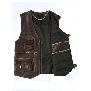 Gilet en cuir imperméable et coupe-vent pour homme, nouvelle arrivée, taille personnalisée, service OEM, logo personnalisé, vêtements d'extérieur - Product Image 2