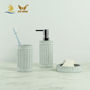 3 PCS Accesorios <span class=keywords><strong>de</strong></span> baño para el hogar color natural y gris <span class=keywords><strong>Cemento</strong></span> Conjuntos <span class=keywords><strong>de</strong></span> accesorios <span class=keywords><strong>de</strong></span> baño modernos - Product Image 1