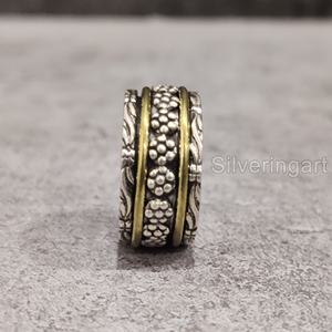 Bague de méditation en argent sterling 925 pour femmes, anneau de pouce, bijoux faits à la main, anxiété fine, pour hommes - Product Image 3