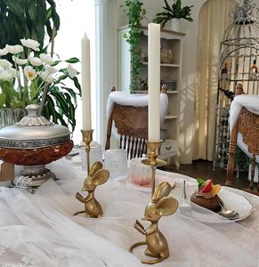 Portavelas de palo largo con forma de ratón, nuevo diseño, molde elegante para hacer velas, Metal de alta calidad en molde de vela chapado en oro de hierro - Product Image 2