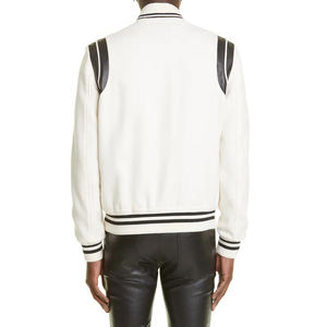 Veste d'hiver en laine pour hommes High Street Baseball College Varsity Design personnalisé Veste légère tissée en cuir brodé en chenille - Product Image 2