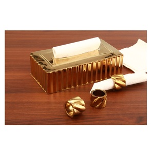 Boîte à mouchoirs en acier inoxydable de qualité alimentaire haut de gamme plat en métal facile à nettoyer pour servir à manger pour les fêtes d'hôtel de restaurant à domicile - Product Image 1