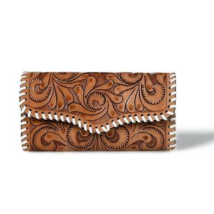 Vente chaude Vintage Sculpté En Cuir Portefeuilles Femmes Fourrure En Cuir Pochette Bourse Style De Mode pour Une Utilisation De Fête - Product Image 1