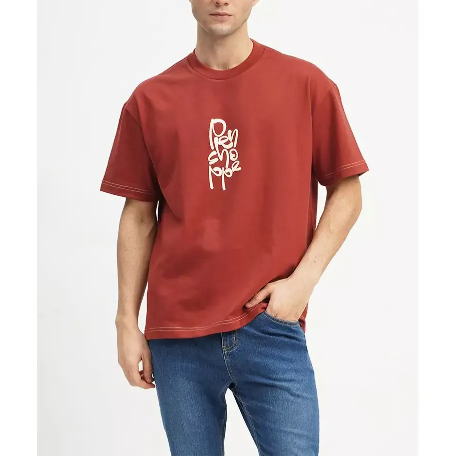 2024 New Wholesale Heavyweight Oversized t Shirt Custom 3D Foam heavy 100%custom logo Print Men t-Shirt Tshirt For Man