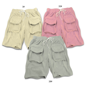 Pantalones cortos de gimnasio de estilo callejero para hombre, tela vaquera negra sólida, cargo para correr, correr, talla grande, tejido de punto personalizado de alta calidad - Product Image 1