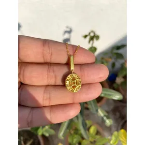 Oval Sapphire <b>Necklace</b> 925 Silver 14K Gold Platinum Bezel Set Freshwater Diamond <b>Ruby</b> Moissanite Floral Pattern Design - Product Image 4