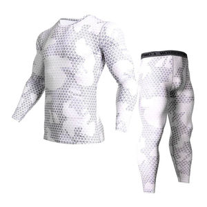 Running Sets <b>Thermal</b> Men Compression Long Solid 2 Piece Set Fitness <b>Legging</b> Sports Suit - Product Image 3