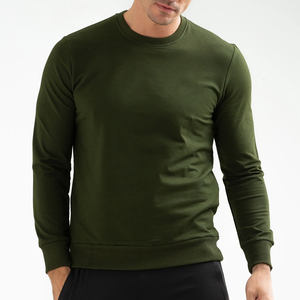 Sweat-shirt uni à col ras du cou pour homme en mélange de coton, vente en gros, prix abordable, impression sérigraphique - Product Image 1