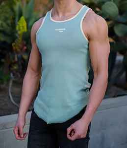 Débardeur de sport pour homme personnalisé, respirant, séchage rapide, en spandex/coton, col en V, musculation, fitness, sans manches - Product Image 4