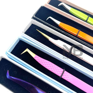 Pince à épiler personnalisée en acier inoxydable japonais méga volume 90 degrés pince à épiler extension de cils - Product Image 1