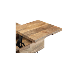 Mesa de Centro Moderna de Madera con Tapa Elevable y Estante de Almacenamiento, Diseño de Mediados de Siglo, Muebles para Sala de Estar, Hogar, Hotel y Restaurante - Product Image 4